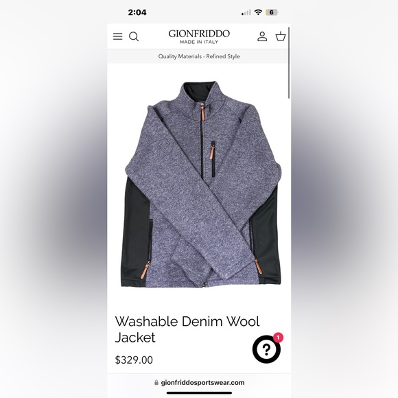 Gionfriddo Italian Washable Denim Wool Jacket with tags still on never worn. - Picture 1 of 3
